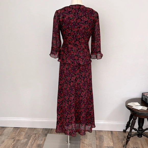 Vintage Positive Attitude 2-Piece Floral Set Dress Size 6 - Picture 3 of 12